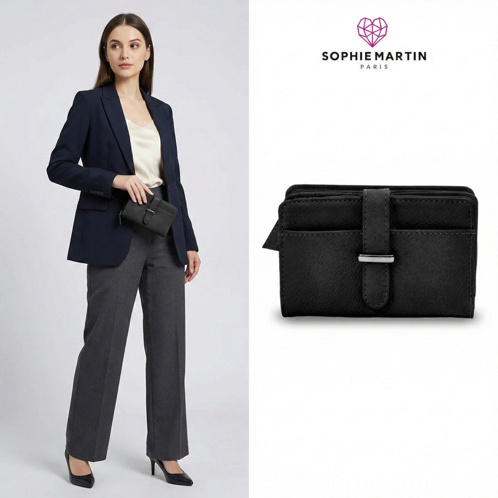 Sophie Martin Dompet Wanita Vallerie Black Wallet